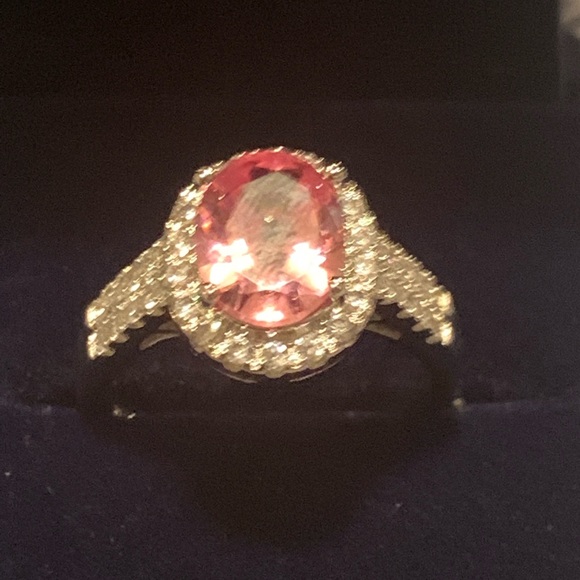 SILVER 925 WITH PINK CRYSTAL RING-Sizes 8 and 9 available - Picture 6 of 9